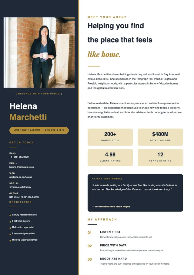 realtor-bio form