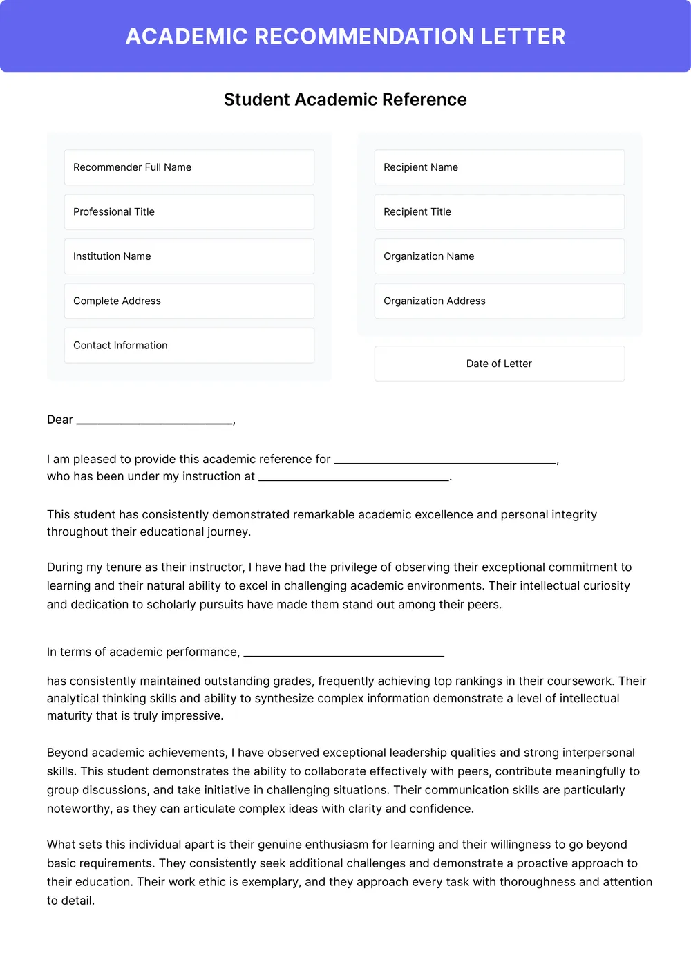 recommendation-letter form