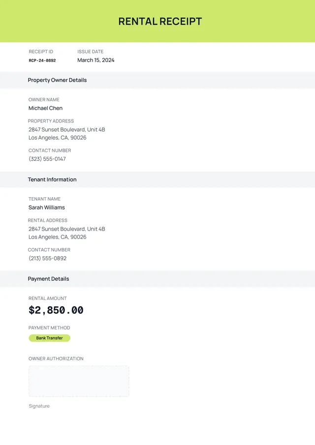rent-receipt form