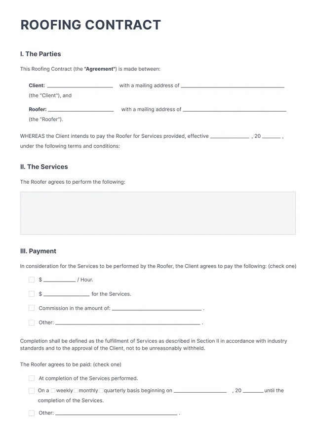 roofing-contract form