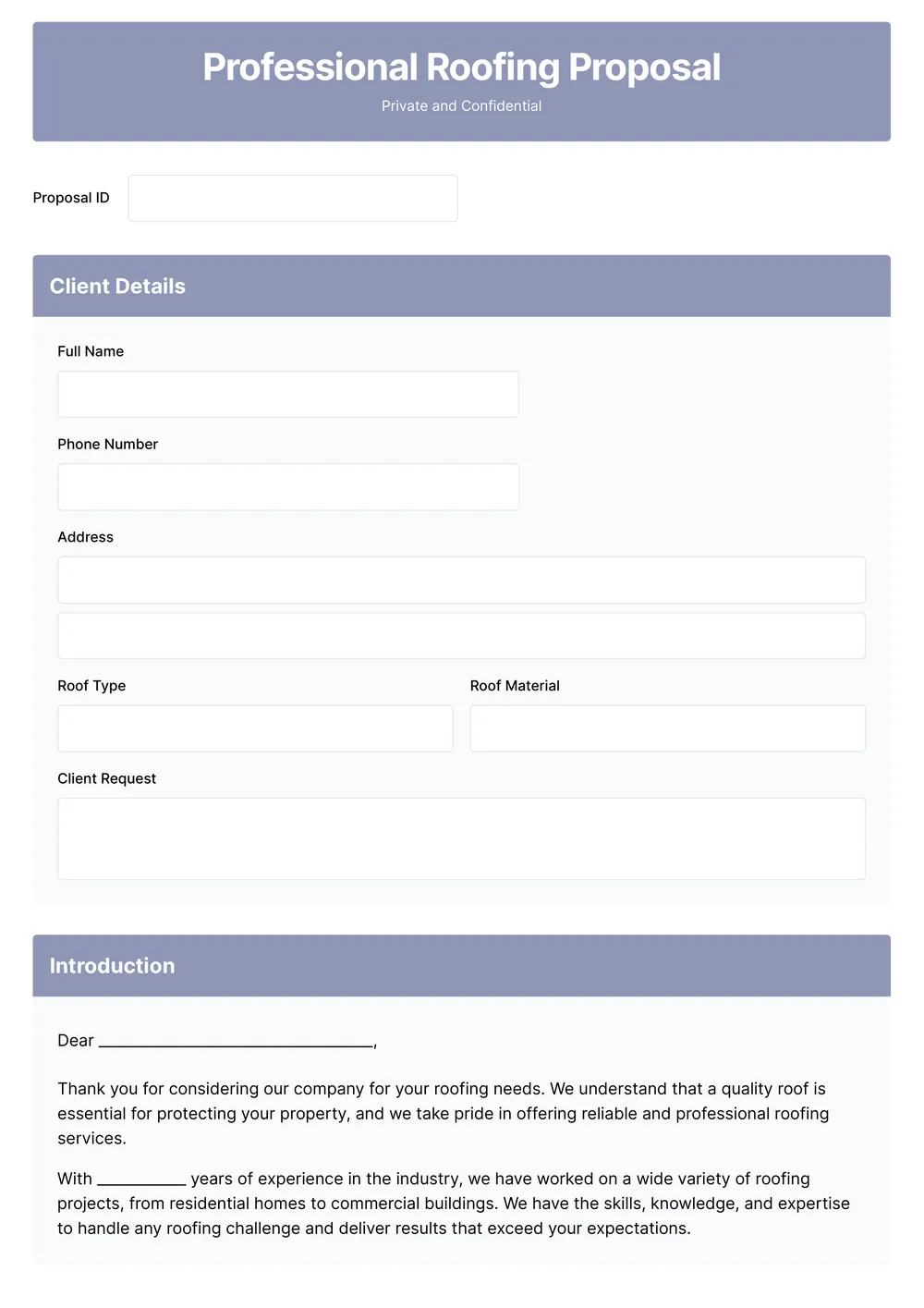 roofing-proposal form