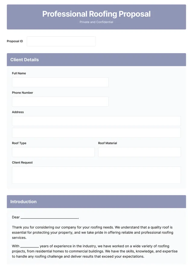 roofing-proposal form