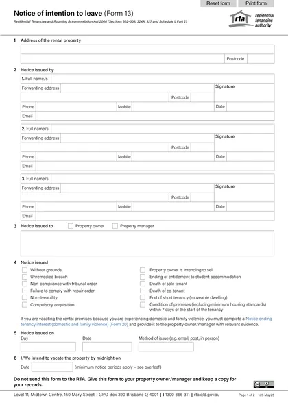 rta-13 form