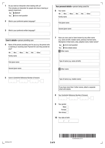 sa304a form