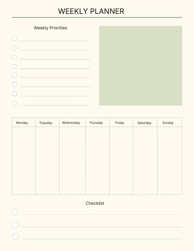 sage-weekly-checklist form
