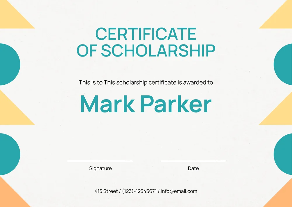 scholarship-certificate form
