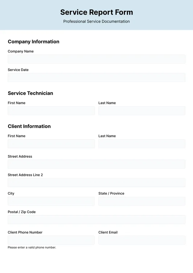 service-report form