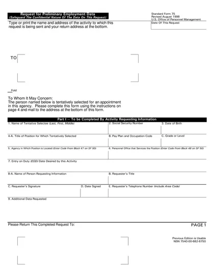 sf-75 form