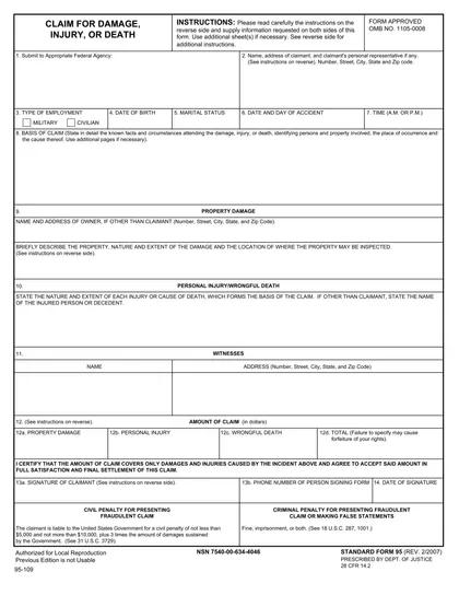 sf-95 form