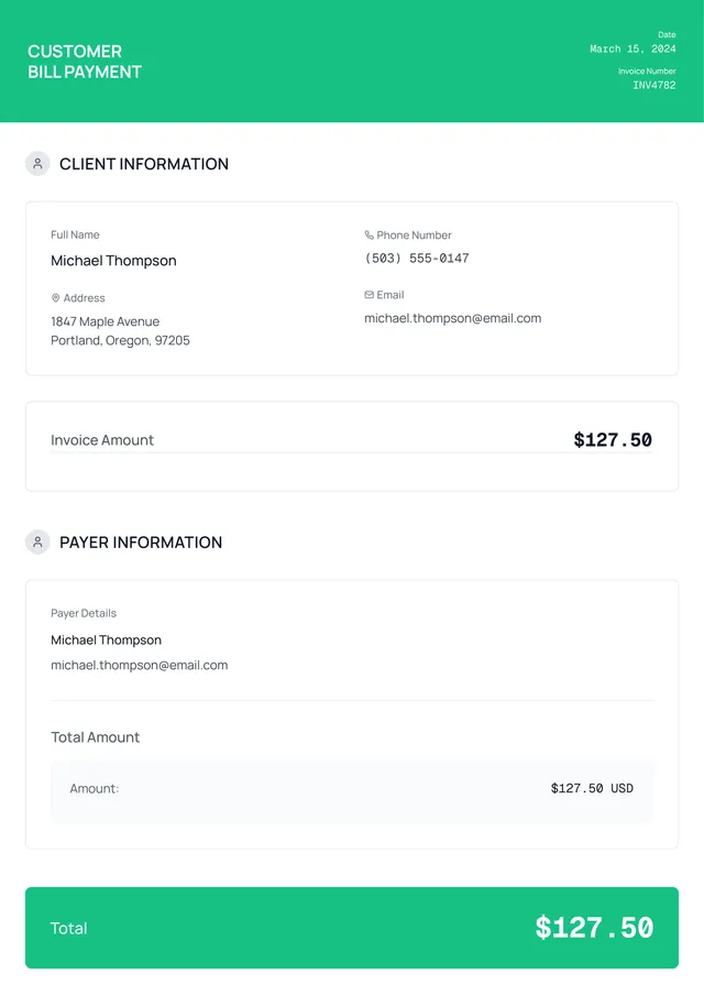 simple-receipt form