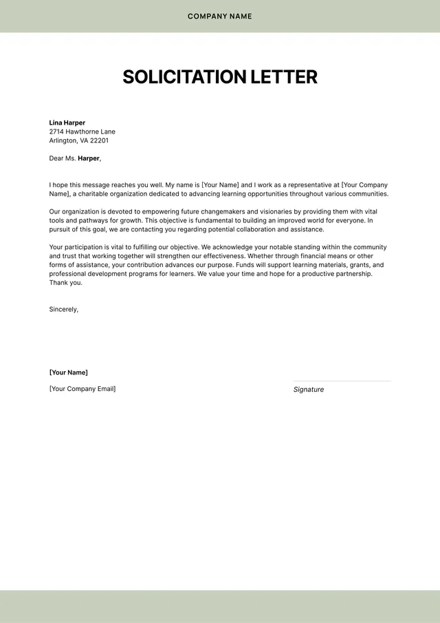 solicitation-letter form