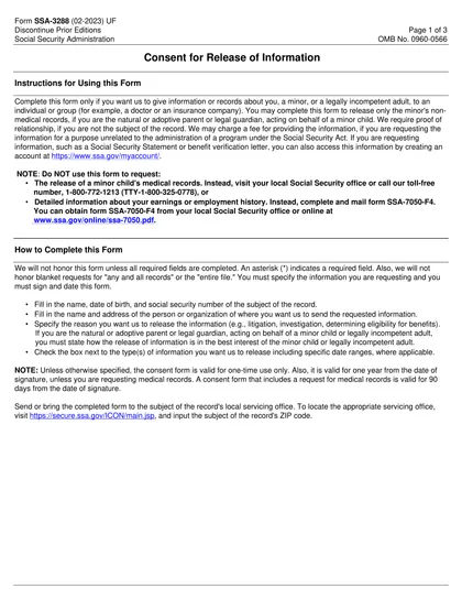 ssa-3288 form