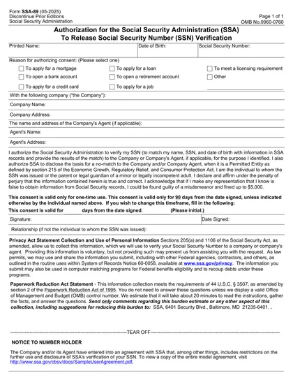 ssa-89 form