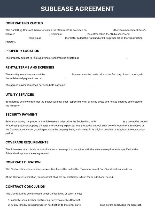sublease-agreement form