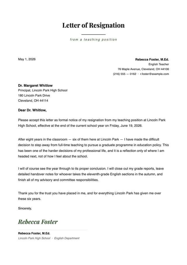 teacher-resignation-letter form