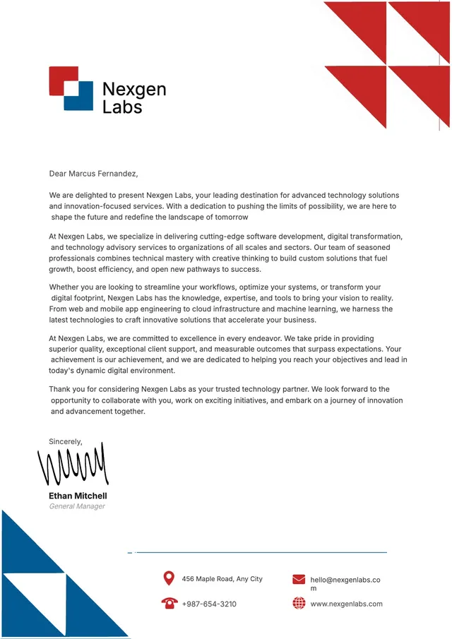 tech-company-letterhead form