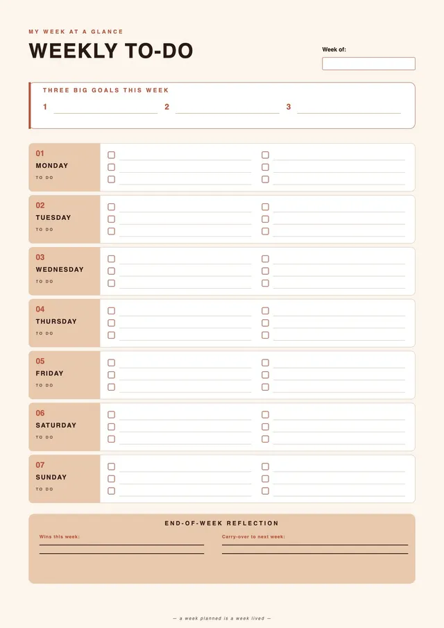 terracotta-weekly-to-do-list form