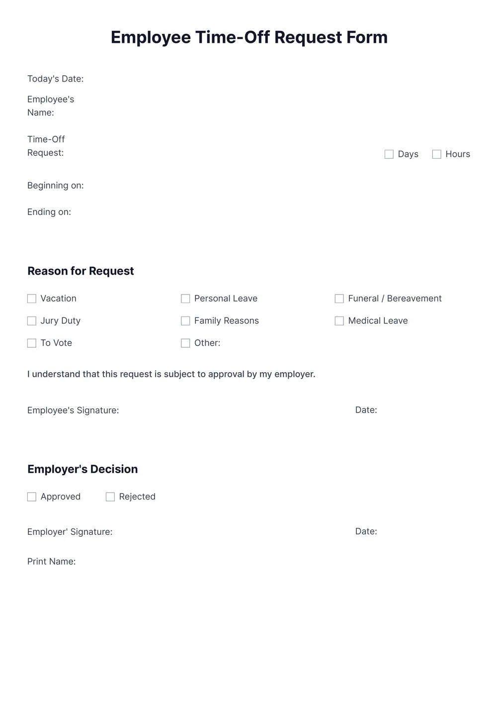 time-off-request form