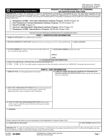 va-22-0803 form