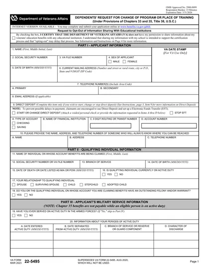 va-22-5495 form