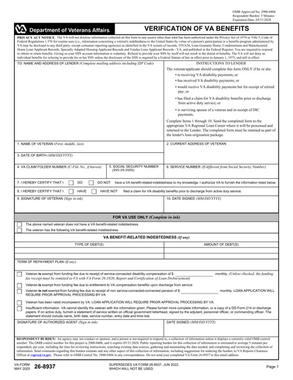 va-26-8937 form