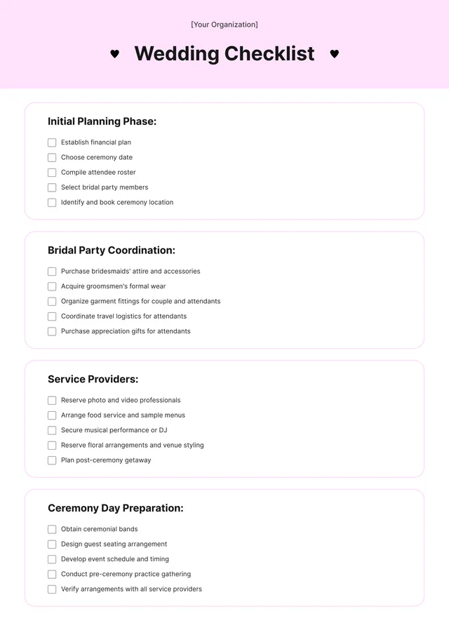 wedding-checklist form