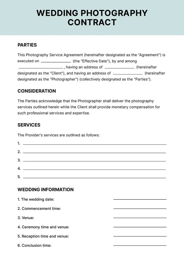 wedding-contract form