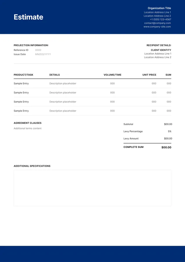 work-estimate form