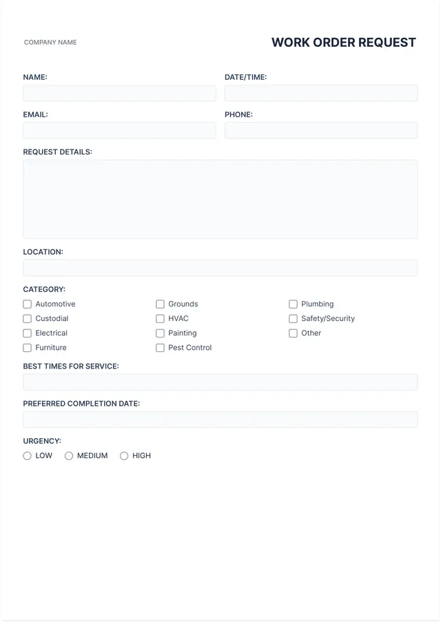work-request form