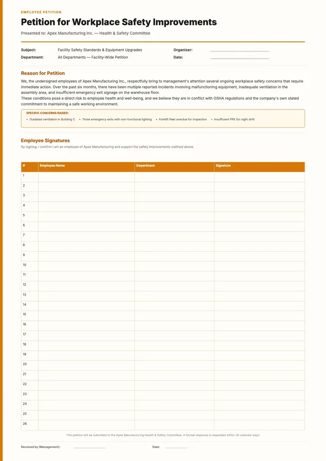 workplace-safety-petition form